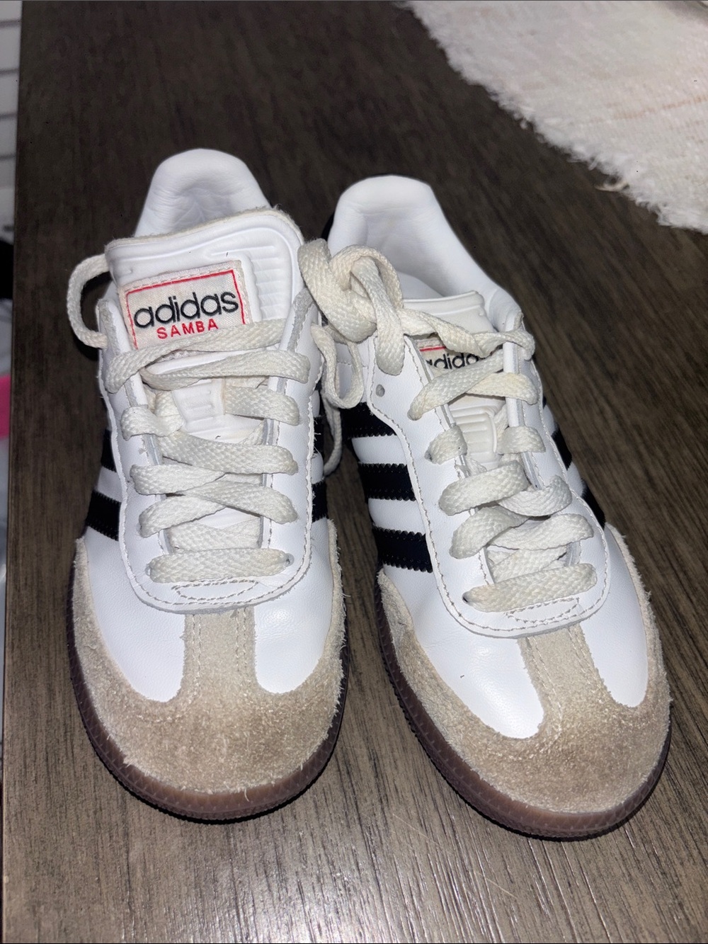 adidas Kids Samba Sneakers - White with Black Stripes